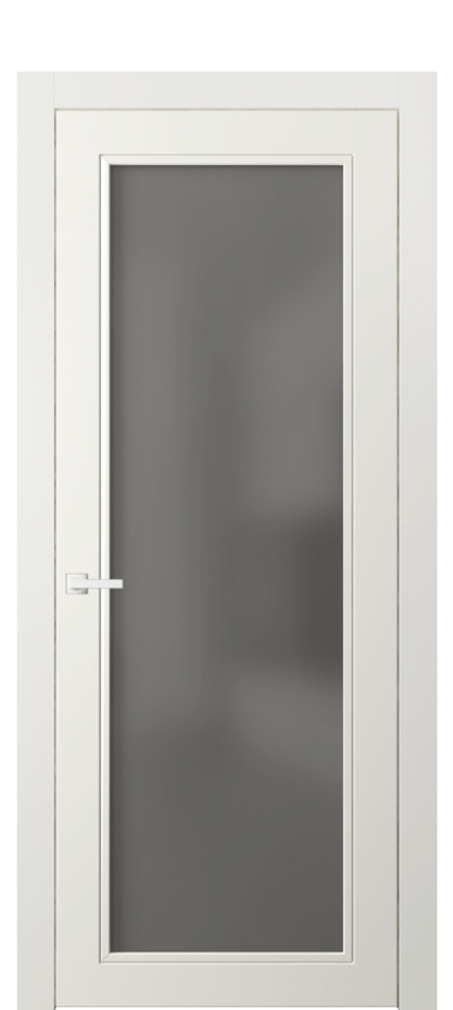 Межкомнатная дверь Нео Классик 8000 Матовый жемчужный Сатинированное серое стекло, триплекс Цена 108760 сом | Volhovec