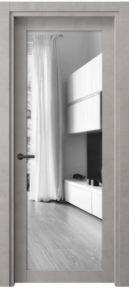 Межкомнатная дверь Нео 2102 Леон серебро Двустороннее зеркало, триплекс Цена 58210 сом | Volhovec