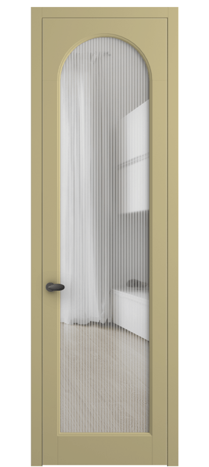 Межкомнатная дверь Палаццо 6804 Матовый белоснежный Рифлёное стекло "Мору", триплекс Цена 134299 ₽ | Volhovec