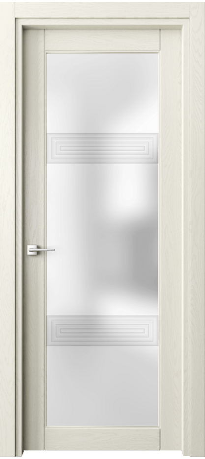 Межкомнатная дверь Эго 6112 Дуб молочно-белый Сатинированное стекло "3Д" Цена 176760 сом | Volhovec