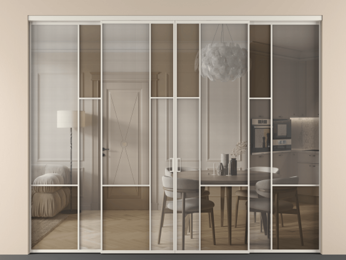 Перегородка Mosaic внутри проема четырёхстворчатая #VENDORCODE# #FURNISH# #GLASS# Цена #PRICE# #CURRENCY# | Volhovec