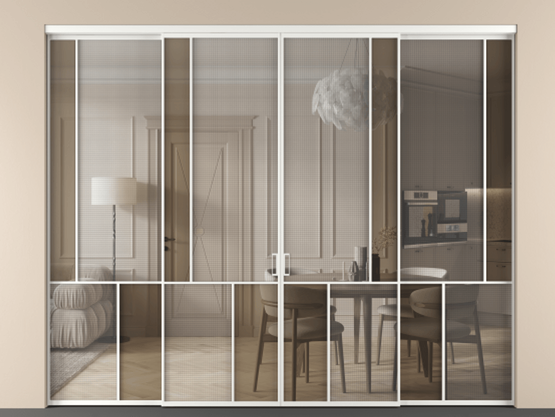 Перегородка Mosaic внутри проема четырёхстворчатая #VENDORCODE# #FURNISH# #GLASS# Цена #PRICE# #CURRENCY# | Volhovec