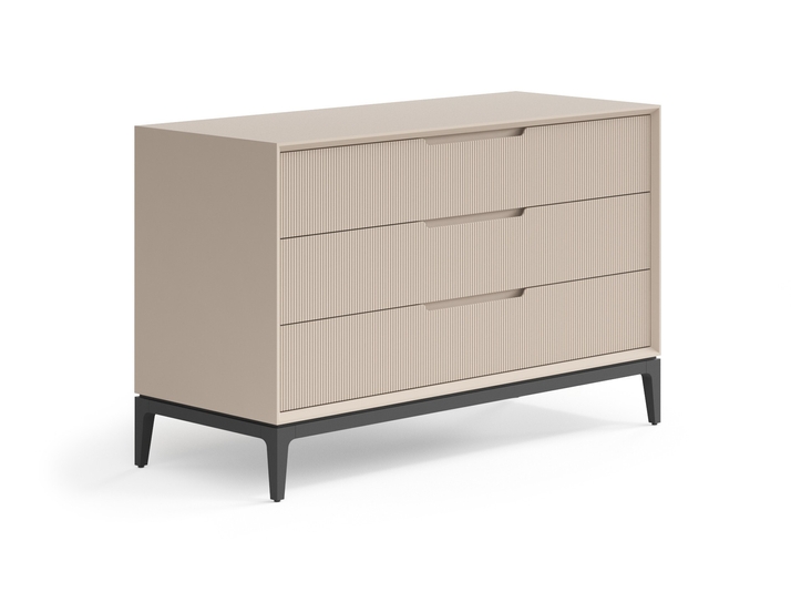 Мебель Комод Пьега 3 ящика. Цвет Матовый бисквитный. Материал Гладкая эмаль. Коллекция Комод Пьега 3 ящика. Картинка.