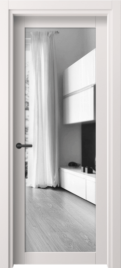 Дверь межкомнатная 2102 ПЭКС ДВ ЗЕР. Цвет ПЭТ кремово-серый. Материал ПЭТ. Коллекция Нео. Картинка.