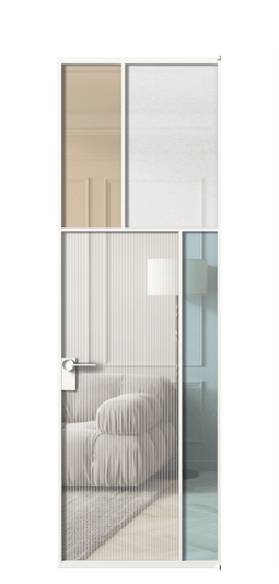 Дверь межкомнатная АЛПЛ041.23 БЕЛ 4 стекла. Цвет Алюминий Белый. Материал Алюминий. Коллекция Мозаик. Картинка.