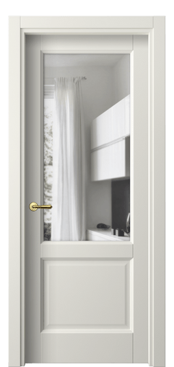 Межкомнатная дверь 1422 МЖМ Прозрачное стекло. Цвет Матовый жемчужный. Материал Гладкая эмаль. Коллекция Галант. Фото. Дверь межкомнатная 1422 МЖМ Прозрачное стекло. Цвет Матовый жемчужный. Материал Гладкая эмаль. Коллекция Галант. Картинка.