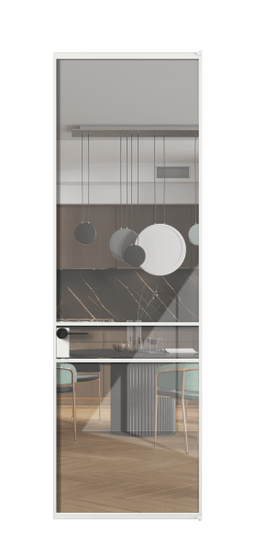 Дверь межкомнатная АЛПЛ040.02 АБЛ Алюминий белоснежный Stopsol Clear прозрачное. Цвет Алюминий белоснежный. Материал Алюминий в эмали. Коллекция Формато. Картинка.