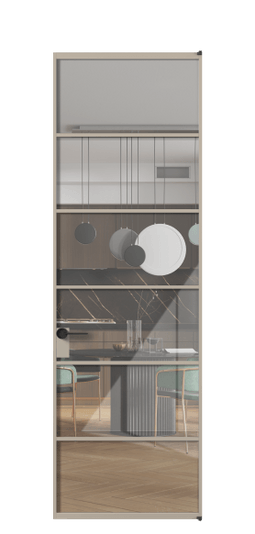 Дверь межкомнатная АЛПЛ040.04 АБСК Алюминий бисквитный Stopsol Clear прозрачное. Цвет Алюминий бисквитный. Материал Алюминий в эмали. Коллекция Формато. Картинка.