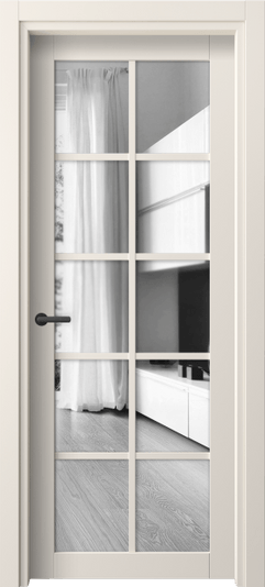 Дверь межкомнатная 2106 ПЭКБ ДВ ЗЕР. Цвет ПЭТ кремово-белый. Материал ПЭТ. Коллекция Нео. Картинка.