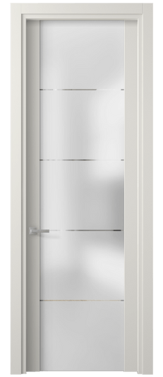 Дверь межкомнатная 4114 ПЭБЛ ГРА. Цвет ПЭТ белоснежный. Материал ПЭТ. Коллекция Планум. Картинка.