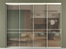 Перегородка Формато внутри проёма 4 створки с синхронным механизмом