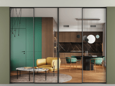 Перегородка Формато внутри проёма скрытое крепление в потолок 4 створки